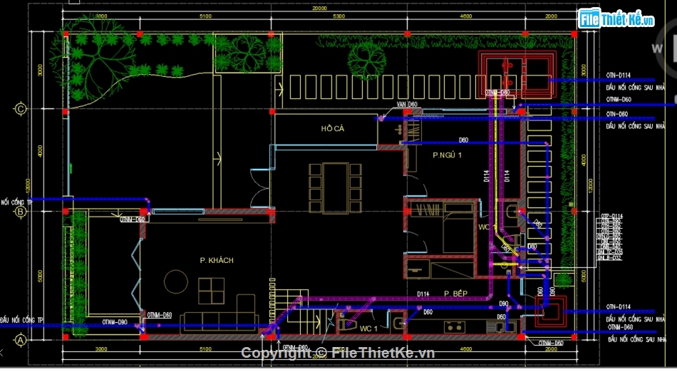 me villa,ME biệt thự,bản vẽ điện nước biệt thự 3 tầng